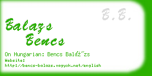 balazs bencs business card